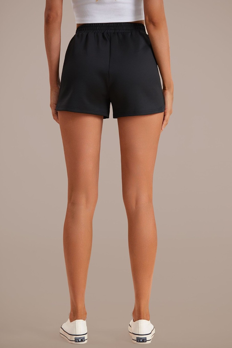 Wholesale Elastic Waist Active Shorts Black