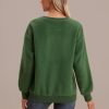 Hot Bird Pattern Long Sleeve Round Neck Sweatshirt Green